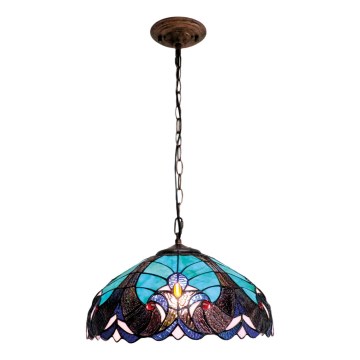 BRILAGI - Tiffany vitrázs csillár láncon CORAL 1xE27/60W/230V Ø 40 cm