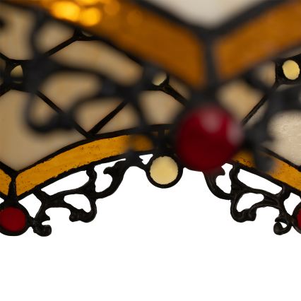 Brilagi - Tiffany vitrázs csillár láncon, elefántcsont színű, 1xE27/60W/230V Ø 40 cm