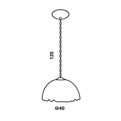 Brilagi - Tiffany vitrázs csillár láncon, elefántcsont színű, 1xE27/60W/230V Ø 40 cm