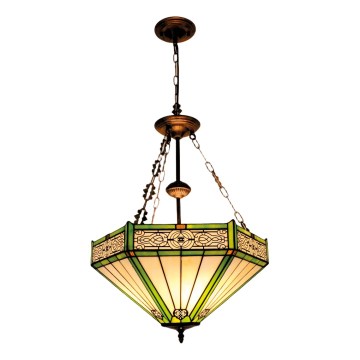 BRILAGI - Tiffany vitrázs csillár láncon EMERALD 3xE27/60W/230V Ø 50 cm