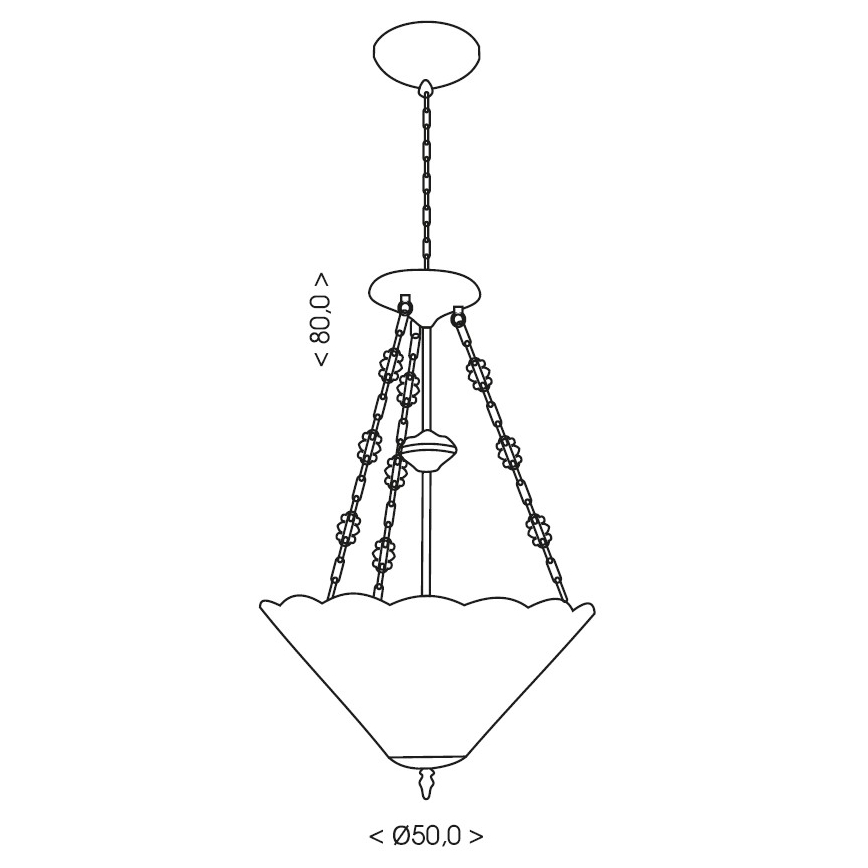 Brilagi - Tiffany-vitrázs csillár láncon FOLIA 3xE27/60W/230V Ø 50 cm