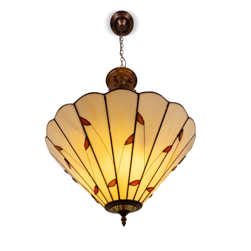 Brilagi - Tiffany-vitrázs csillár láncon FOLIA 3xE27/60W/230V Ø 50 cm