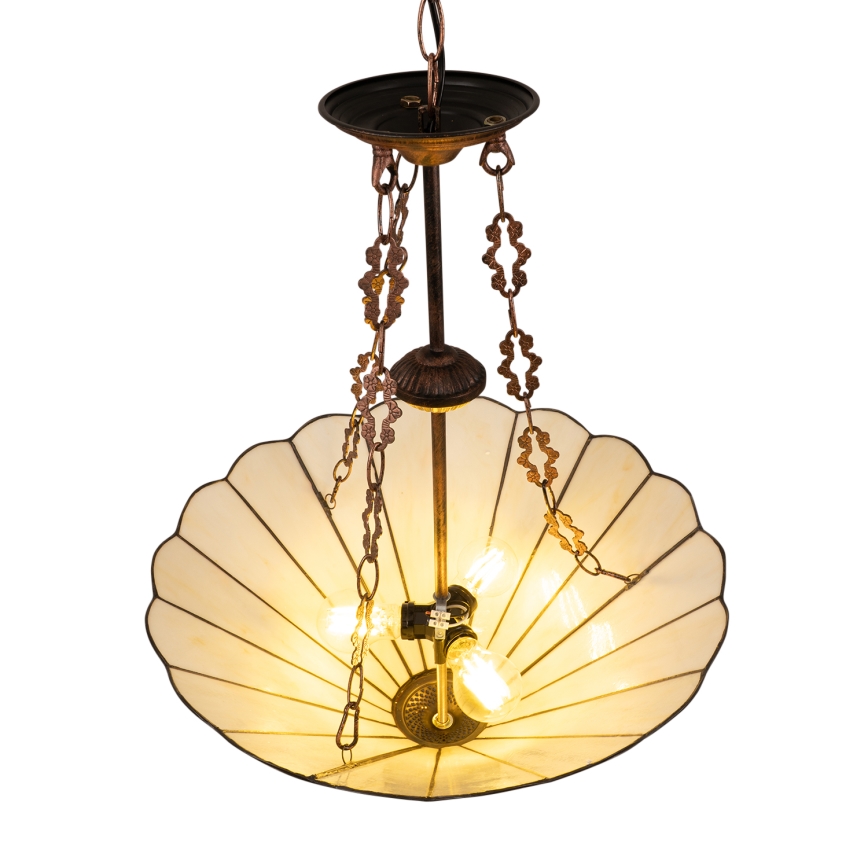 Brilagi - Tiffany-vitrázs csillár láncon FOLIA 3xE27/60W/230V Ø 50 cm