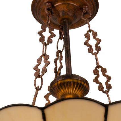 Brilagi - Tiffany-vitrázs csillár láncon FOLIA 3xE27/60W/230V Ø 50 cm