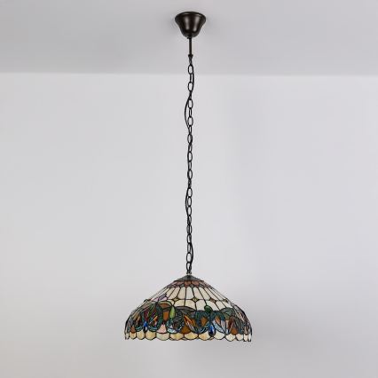 Brilagi - Tiffany vitrázs csillár láncon LUISA 2xE27/60W/230V