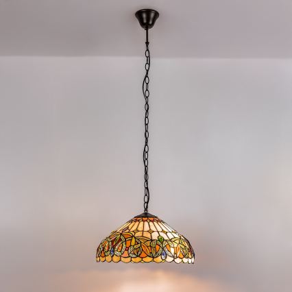 Brilagi - Tiffany vitrázs csillár láncon LUISA 2xE27/60W/230V