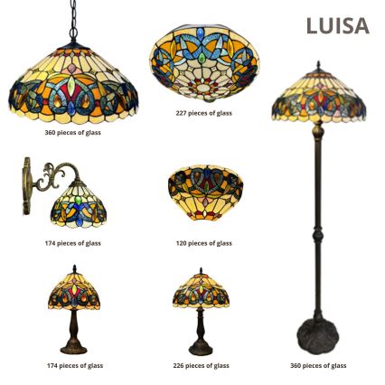 Brilagi - Tiffany vitrázs csillár láncon LUISA 2xE27/60W/230V