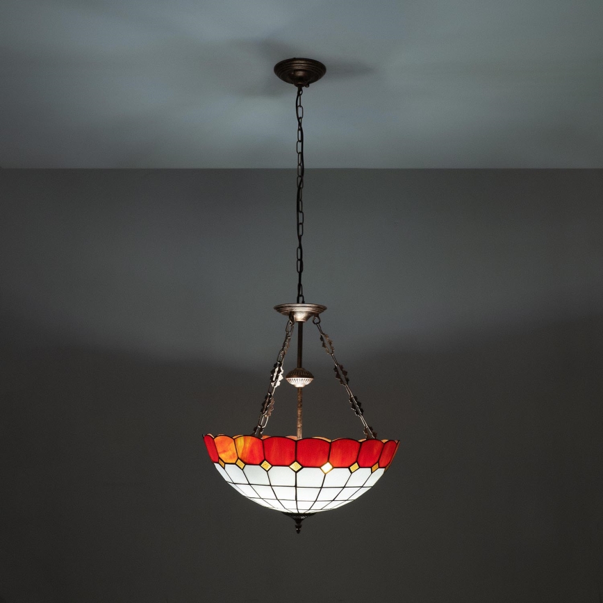 Brilagi - Tiffany vitrázs csillár láncon SIENNA 3xE27/60W/230V átm. 50 cm