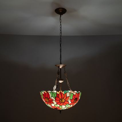 Brilagi - Tiffany vitrázs csillár láncon SUNFLOWER 3xE27/60W/230V átm. 50 cm