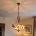 Brilagi - Tiffany vitrázs csillár láncra szerelve MIRABELLA 3xE27/60W/230V átm. 50 cm