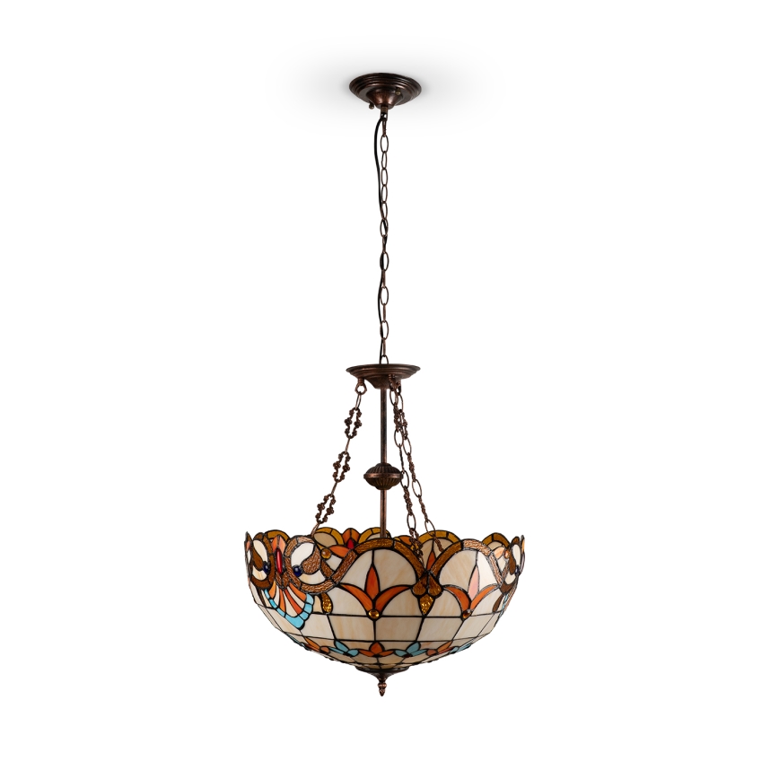 Brilagi - Tiffany vitrázs csillár láncra szerelve MIRABELLA 3xE27/60W/230V átm. 50 cm