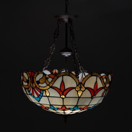 Brilagi - Tiffany vitrázs csillár láncra szerelve MIRABELLA 3xE27/60W/230V átm. 50 cm