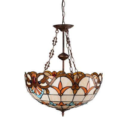 Brilagi - Tiffany vitrázs csillár láncra szerelve MIRABELLA 3xE27/60W/230V átm. 50 cm