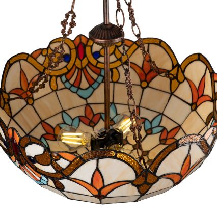 Brilagi - Tiffany vitrázs csillár láncra szerelve MIRABELLA 3xE27/60W/230V átm. 50 cm