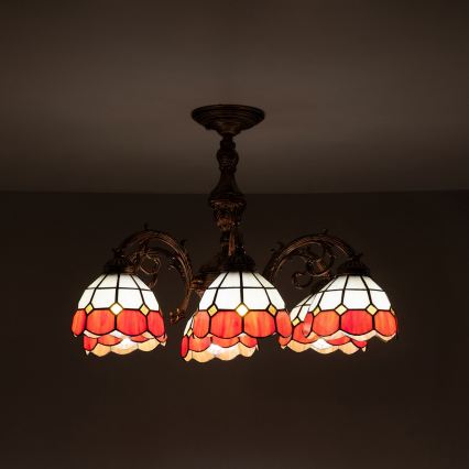 Brilagi - Tiffany vitrázs felületre szerelhető csillár SIENNA 6xE27/60W/230V Ø 60 cm