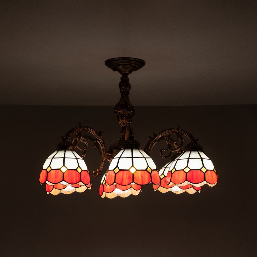 Brilagi - Tiffany vitrázs felületre szerelhető csillár SIENNA 6xE27/60W/230V Ø 60 cm