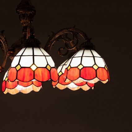 Brilagi - Tiffany vitrázs felületre szerelhető csillár SIENNA 6xE27/60W/230V Ø 60 cm