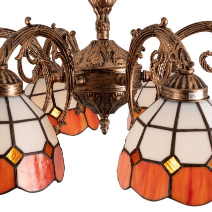 Brilagi - Tiffany vitrázs felületre szerelhető csillár SIENNA 6xE27/60W/230V Ø 60 cm