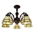 BRILAGI - Tiffany vitrázs felületre szerelt csillár EMERALD 5xE27/60W/230V pr. 60 cm