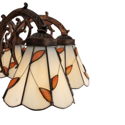 Brilagi - Tiffany vitrázs felületre szerelt csillár FOLIA 6xE27/60W/230V átmérő 60 cm