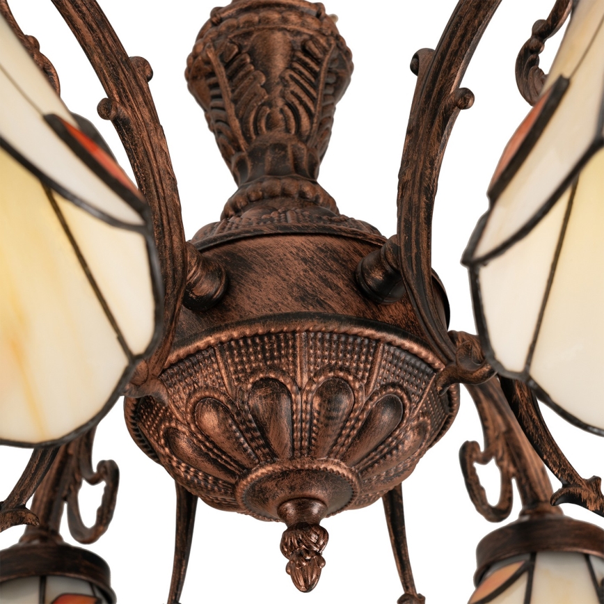 Brilagi - Tiffany vitrázs felületre szerelt csillár FOLIA 6xE27/60W/230V átmérő 60 cm