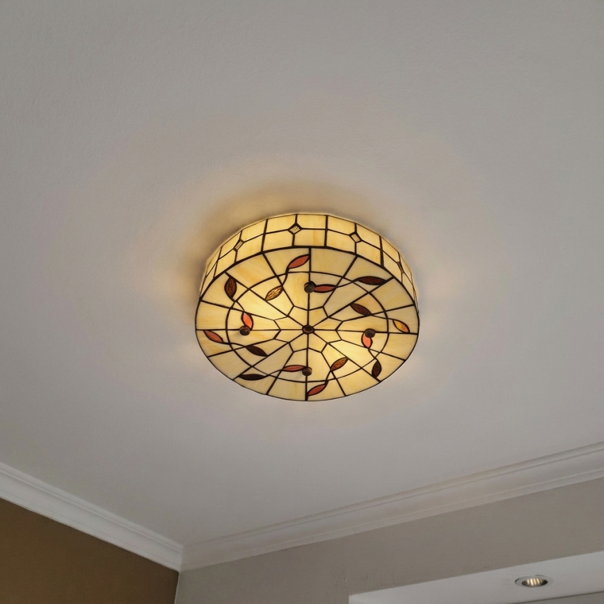 Brilagi - Tiffany vitrázs mennyezeti lámpa FOLIA 3xE27/60W/230V átm. 40 cm