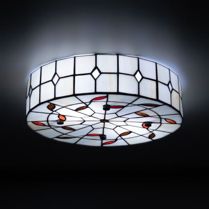 Brilagi - Tiffany vitrázs mennyezeti lámpa FOLIA 3xE27/60W/230V átm. 40 cm