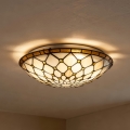 Brilagi - Tiffany vitrázs mennyezeti lámpa IVORY 2xE27/60W/230V átmérő 40 cm