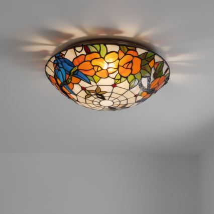 Brilagi - Tiffany vitrázs mennyezeti lámpa JUNGLE 2xE27/60W/230V átm. 40 cm