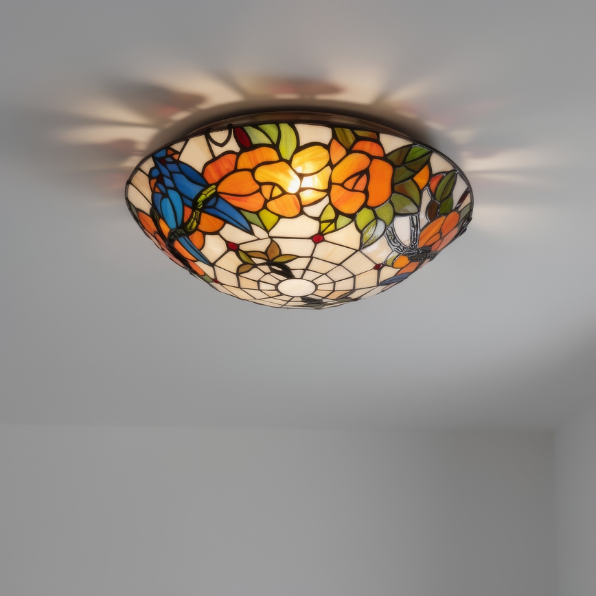 Brilagi - Tiffany vitrázs mennyezeti lámpa JUNGLE 2xE27/60W/230V átm. 40 cm