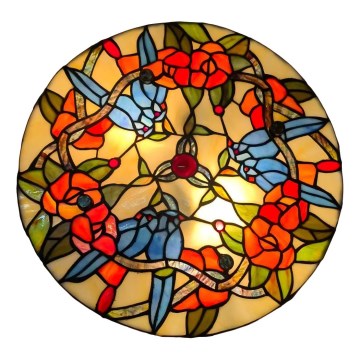 Brilagi - Tiffany-vitrázs mennyezeti lámpa JUNGLE 3xE27/60W/230V Átmérő: 40 cm