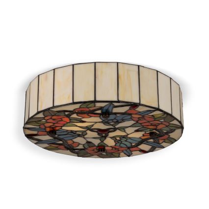 Brilagi - Tiffany-vitrázs mennyezeti lámpa JUNGLE 3xE27/60W/230V Átmérő: 40 cm