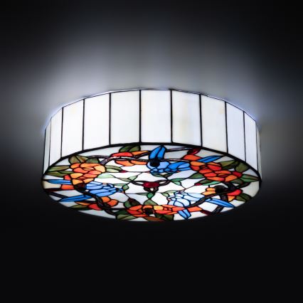 Brilagi - Tiffany-vitrázs mennyezeti lámpa JUNGLE 3xE27/60W/230V Átmérő: 40 cm