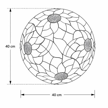 Brilagi - Tiffany vitrázs mennyezeti lámpa SUNFLOWER 2xE27/60W/230V átm. 40 cm