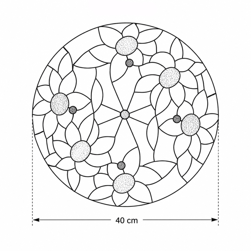 BRILAGI - Tiffany vitrázs mennyezeti lámpa SUNFLOWER 2xE27/60W/230V Ø 40 cm