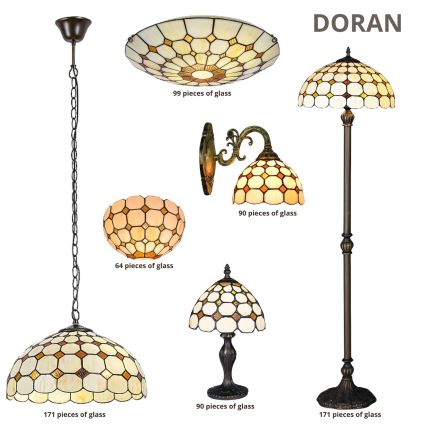 Brilagi - Tiffany vitrázs mennyezeti lámpatest DORAN 2xE27/60W/230V