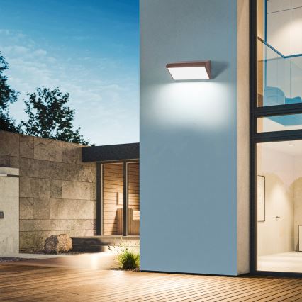 Brilagi - TRIANGLE kültéri LED fali lámpatest 20W/230V barna IP65