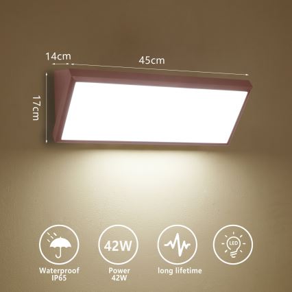 Brilagi - LED kültéri fali lámpatest TRIANGLE LED/42W/230V 45 cm barna IP65
