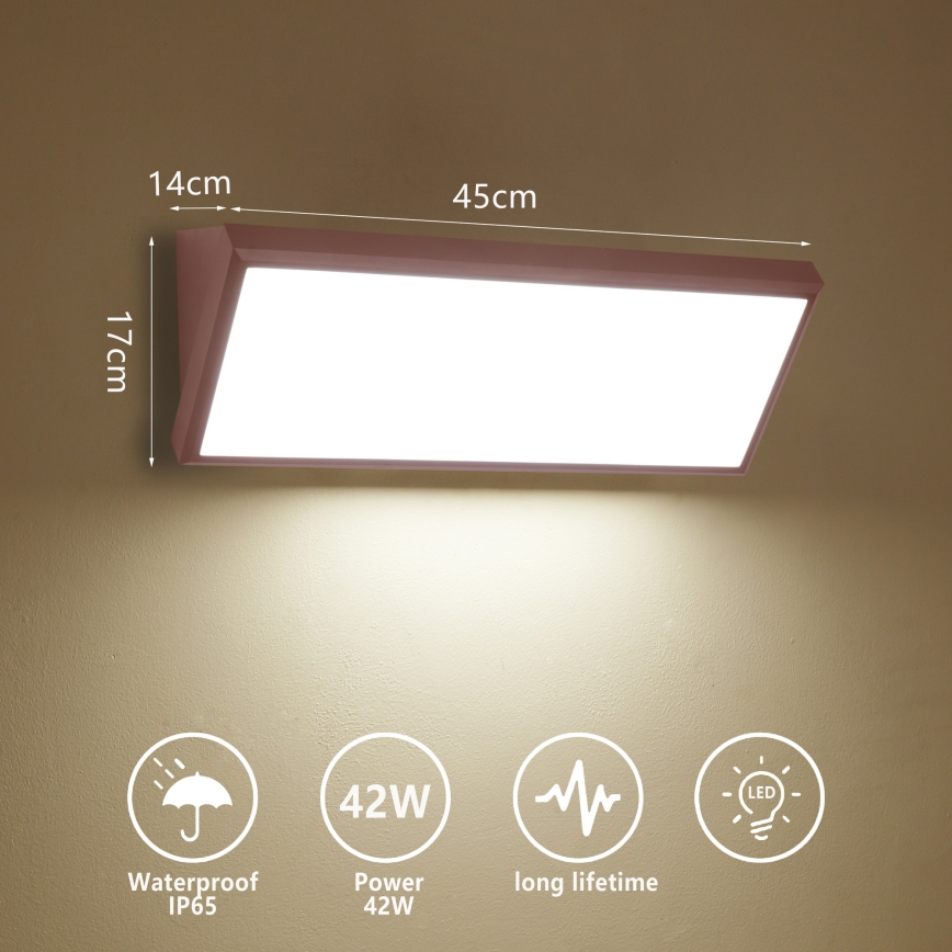 Brilagi - LED kültéri fali lámpatest TRIANGLE LED/42W/230V 45 cm barna IP65