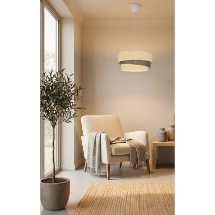 Brilagi - TRIO kábelen függő csillár 1xE27/60W/230V átm. 40 cm krémszínű/szürke