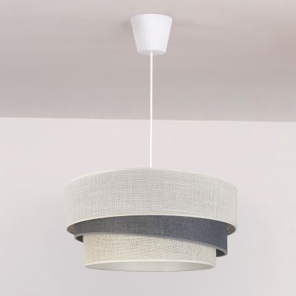 Brilagi - TRIO kábelen függő csillár 1xE27/60W/230V átm. 40 cm krémszínű/szürke