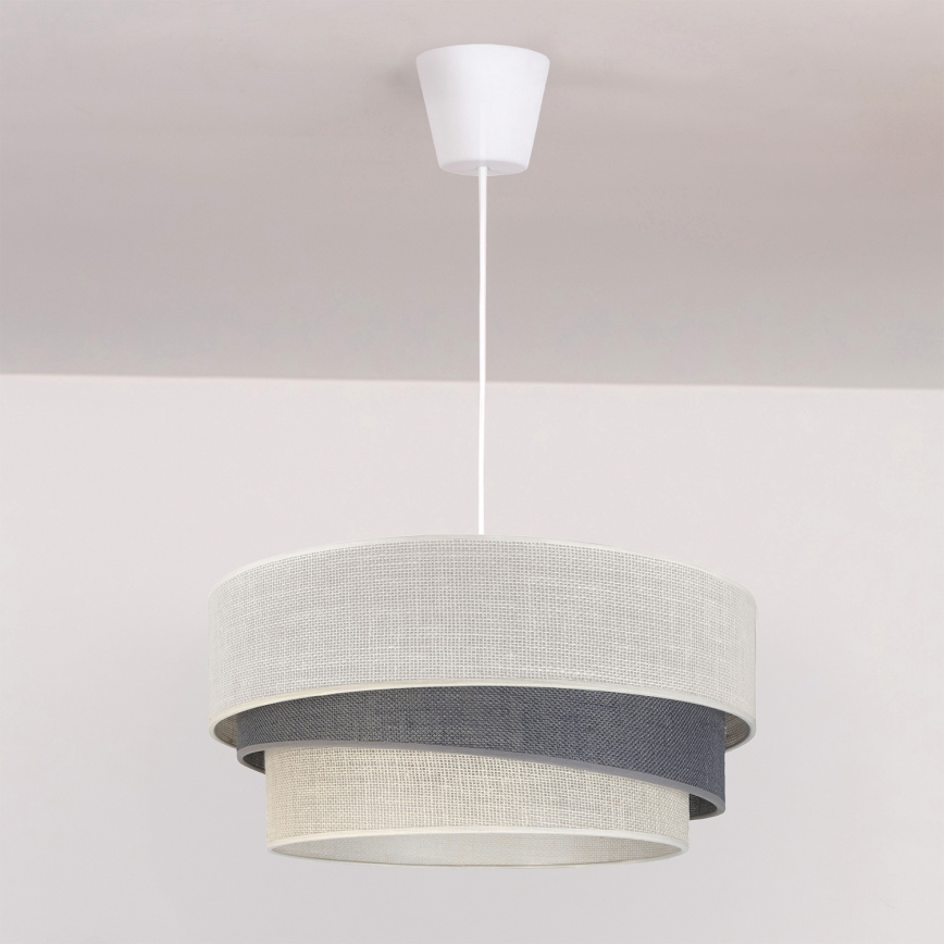 Brilagi - TRIO kábelen függő csillár 1xE27/60W/230V átm. 40 cm krémszínű/szürke