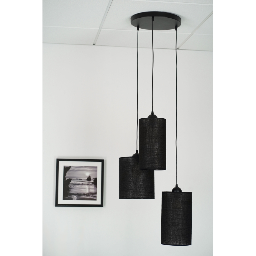 Brilagi - Függeszték kábellel TUBES 3xE27/15W/230V fekete