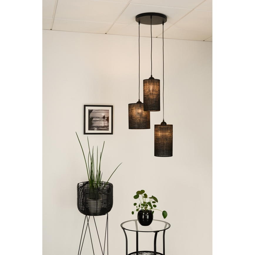 Brilagi - Függeszték kábellel TUBES 3xE27/15W/230V fekete