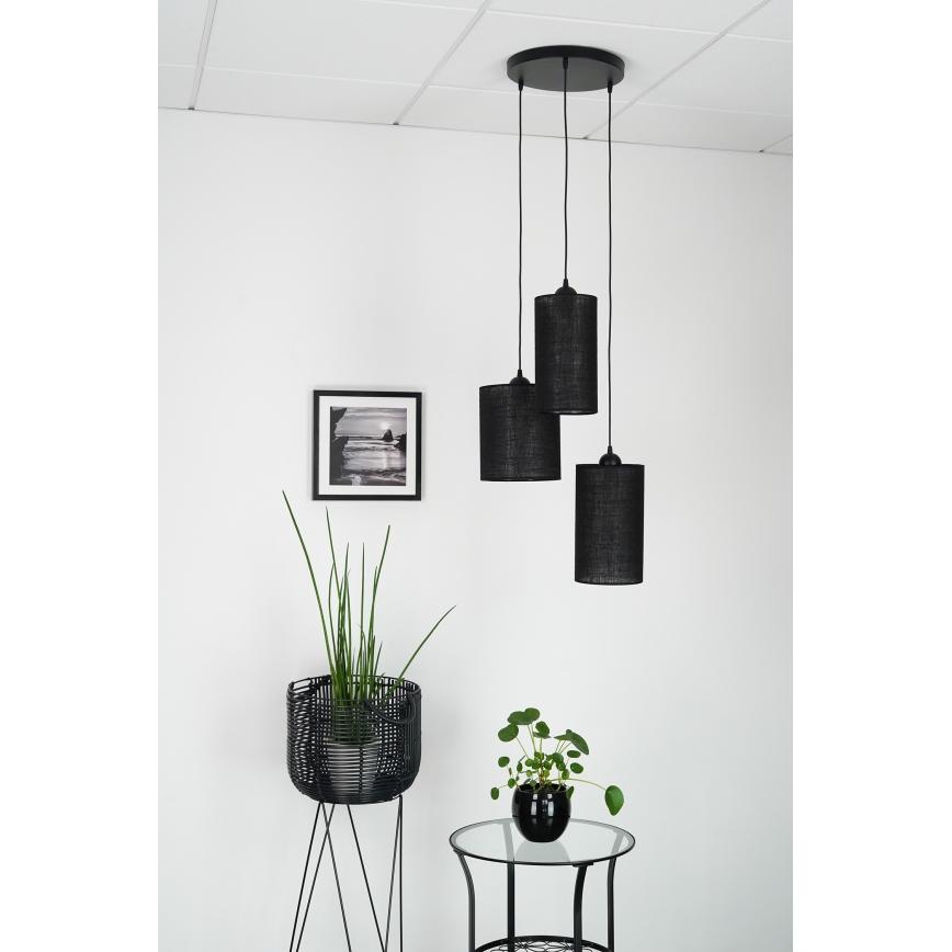 Brilagi - Függeszték kábellel TUBES 3xE27/15W/230V fekete