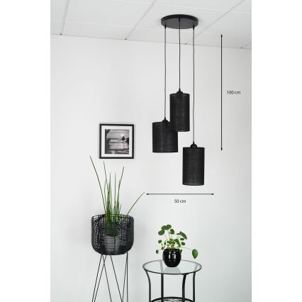 Brilagi - Függeszték kábellel TUBES 3xE27/15W/230V fekete