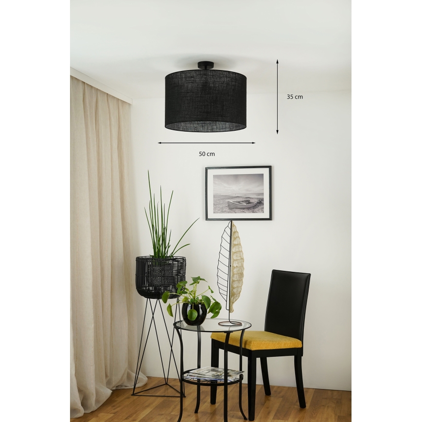 Brilagi - Mennyezeti lámpa TUBES ROLLER 1xE27/15W/230V átm. 50 cm fekete