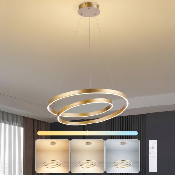 Brilagi - TWISTER LED dimmelhető csillár kábelen LED/48W/230V 3000-6000K átm. 50 cm arany + távirányító