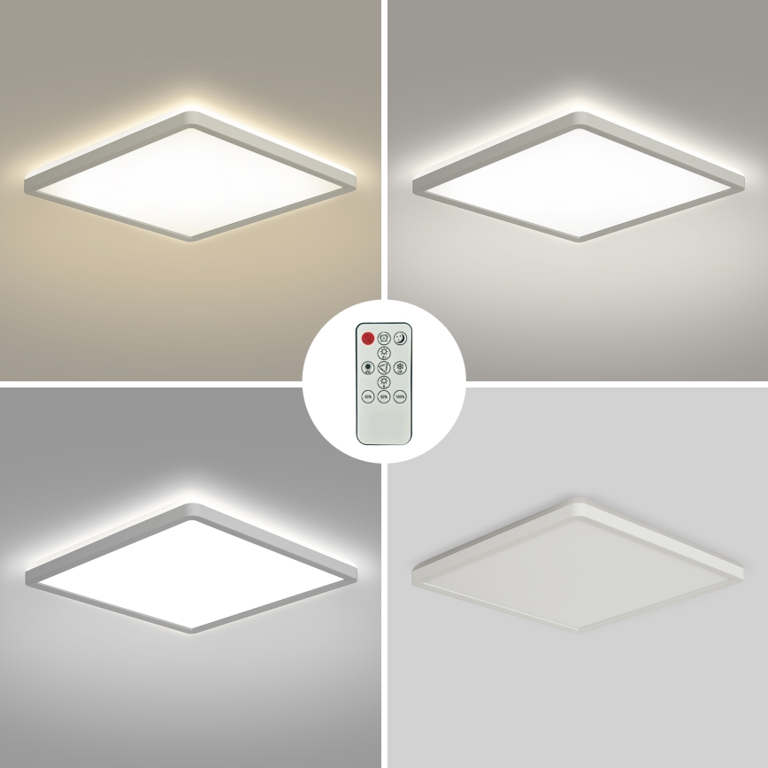 Brilagi - LED Fényerőszabályozható mennyezeti lámpatest ULTRA SLIM LED/18W/230V 2700-6500K 30x30 cm fehér + távirányító