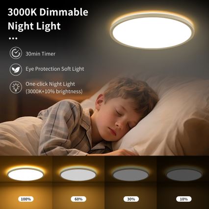 Brilagi - ULTRA SLIM LED dimmelhető mennyezeti lámpatest 18W/230V 2700-6500K átm. 30 cm fehér + távirányító